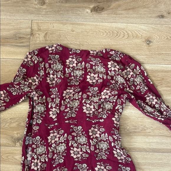 American Eagle Outfitters Red Long Sleeve Wrap Dress - Picture 10 of 13